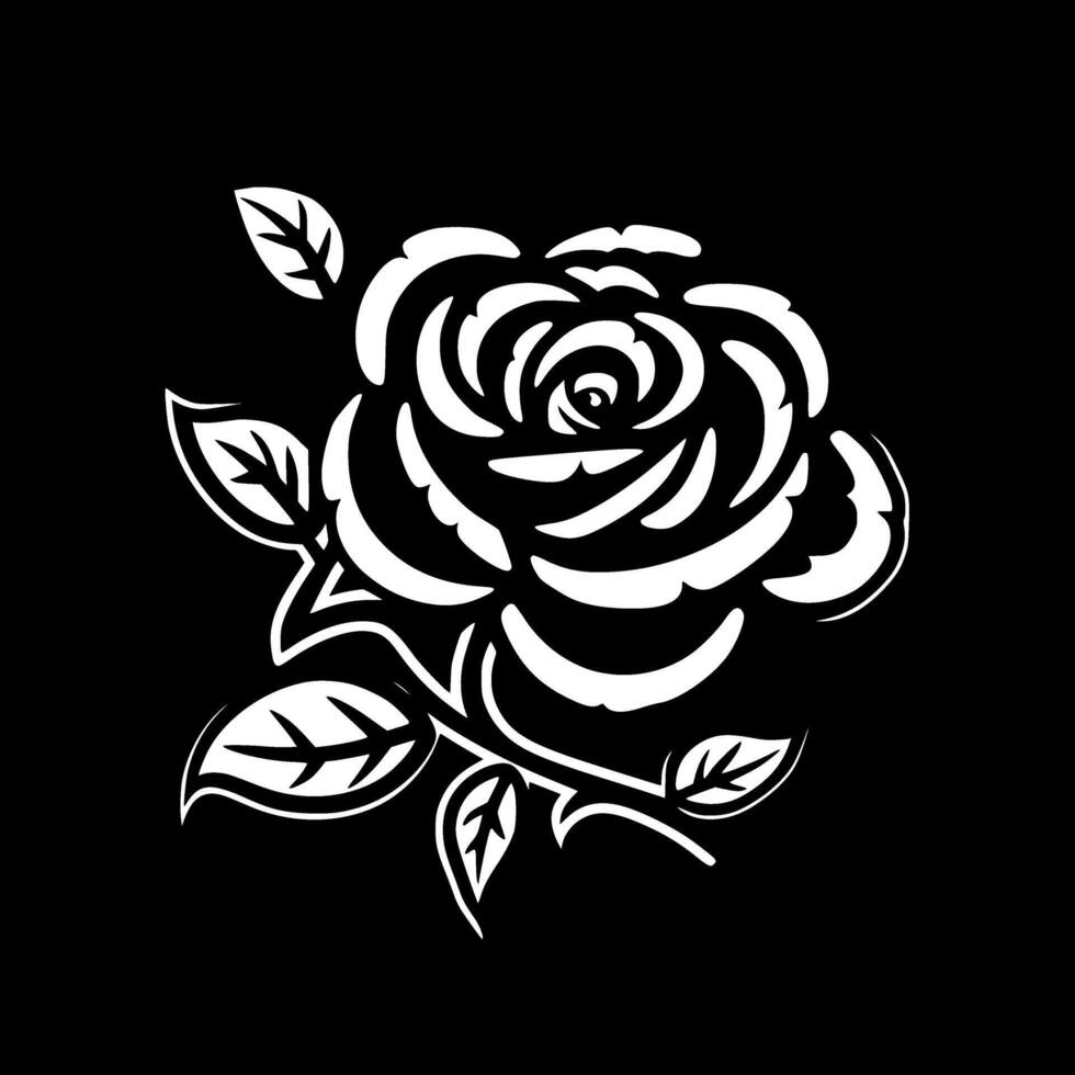 Flower, Black and White Vector illustration