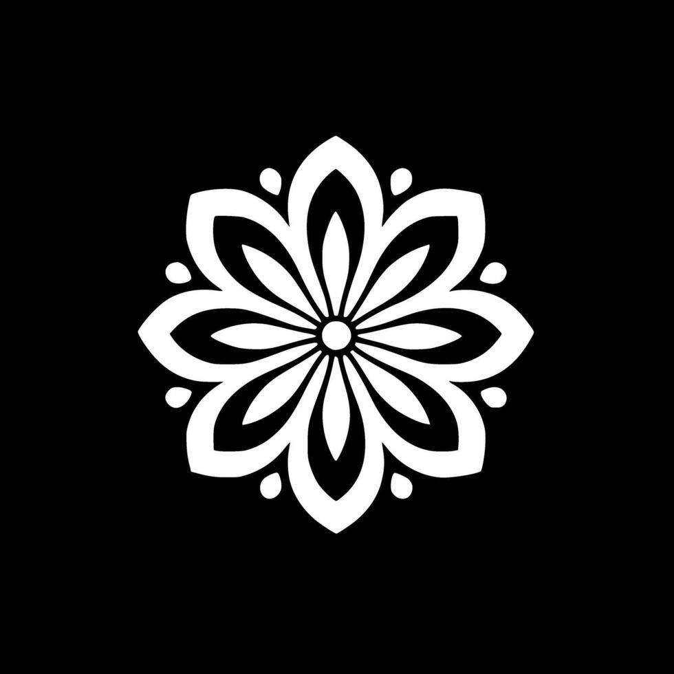 Flower - Black and White Isolated Icon - Vector illustration