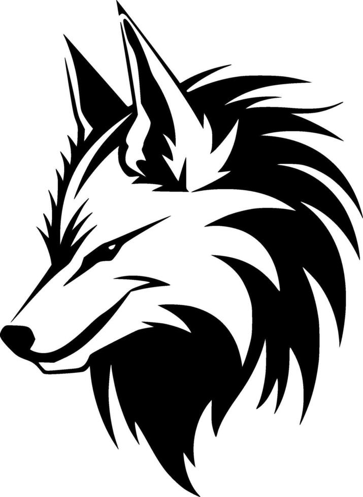 Fox, Black and White Vector illustration