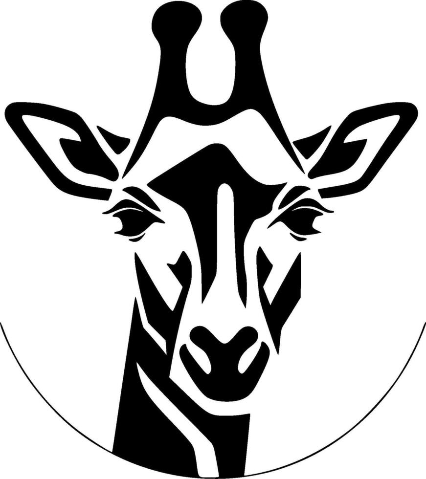 Giraffe - Black and White Isolated Icon - Vector illustration