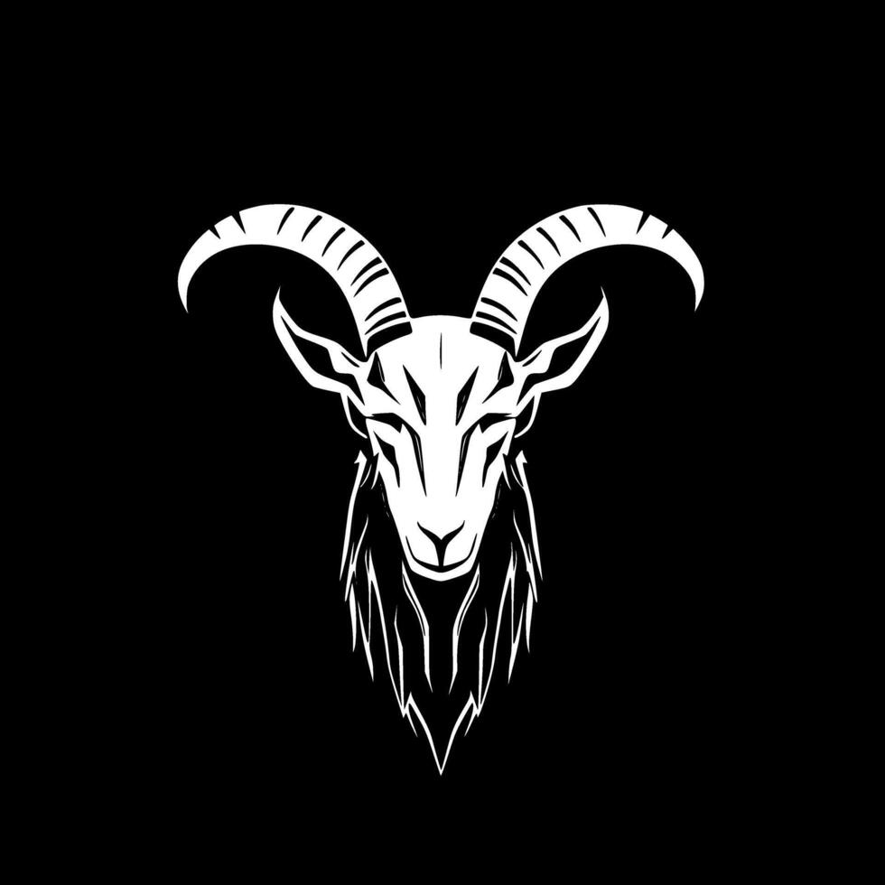 Goat, Black and White Vector illustration