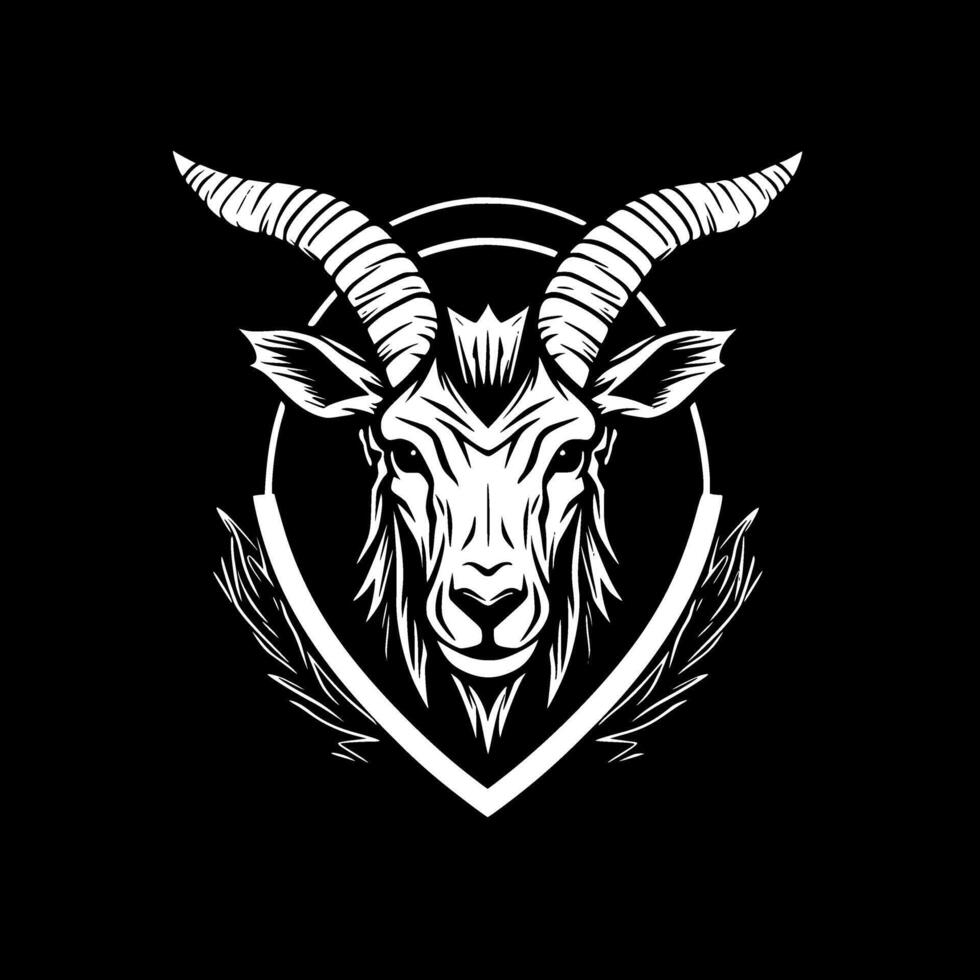 Goat - Black and White Isolated Icon - Vector illustration