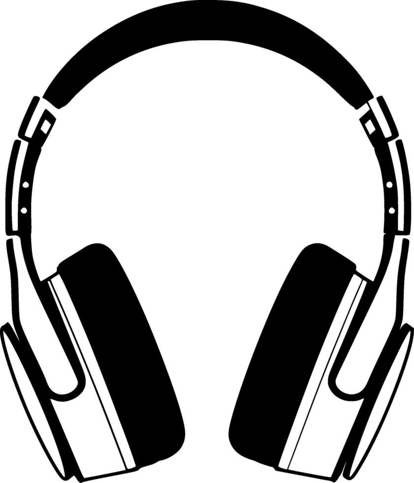 Headphone, Minimalist and Simple Silhouette - Vector illustration