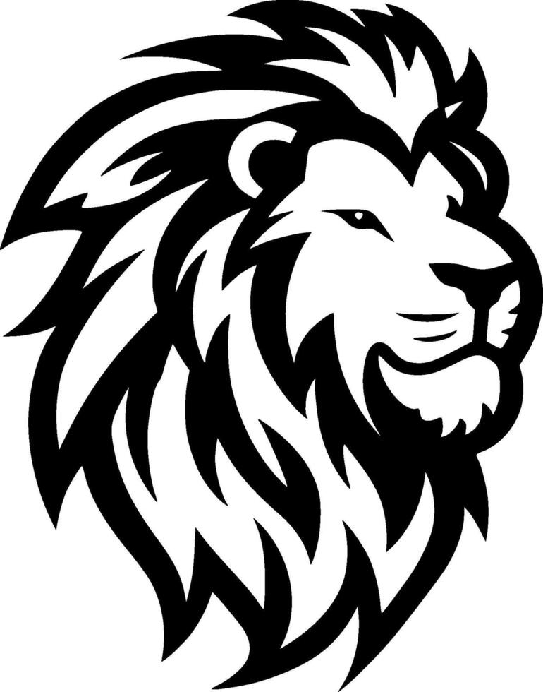 Lion - Black and White Isolated Icon - Vector illustration