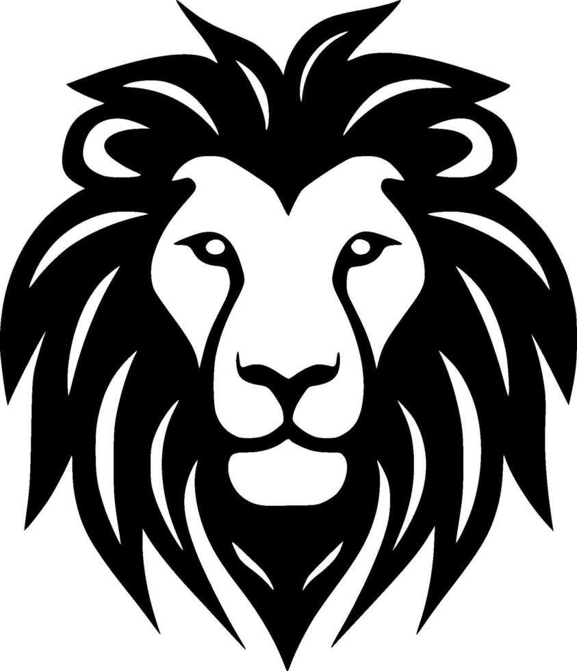 Lion, Black and White Vector illustration