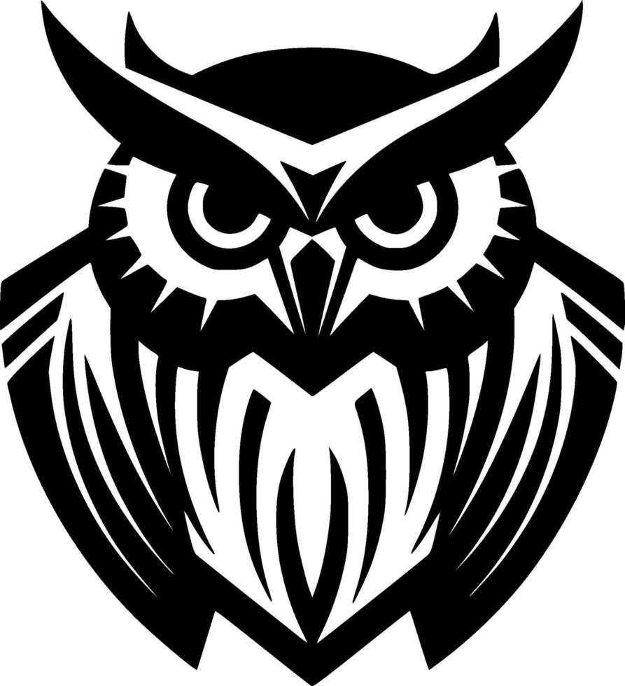 Owl - Black and White Isolated Icon - Vector illustration