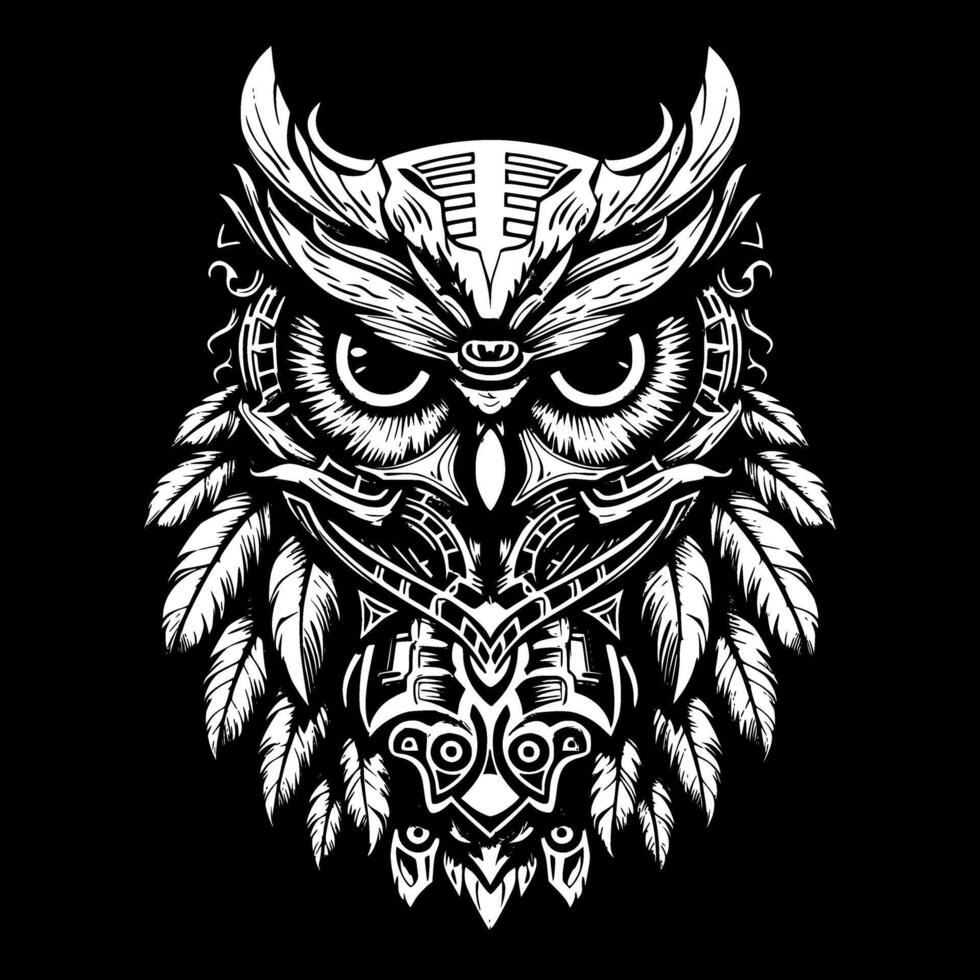 Owl, Minimalist and Simple Silhouette - Vector illustration