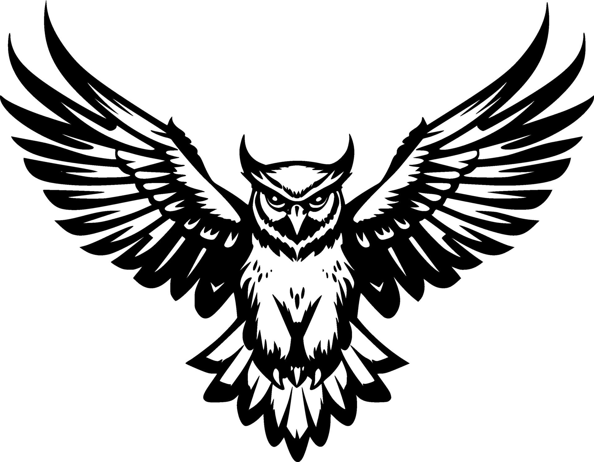 Owl, Black and White Vector illustration 39602960 Vector Art at Vecteezy