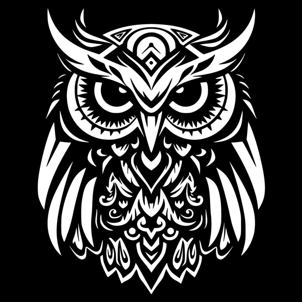 Owl, Minimalist and Simple Silhouette - Vector illustration