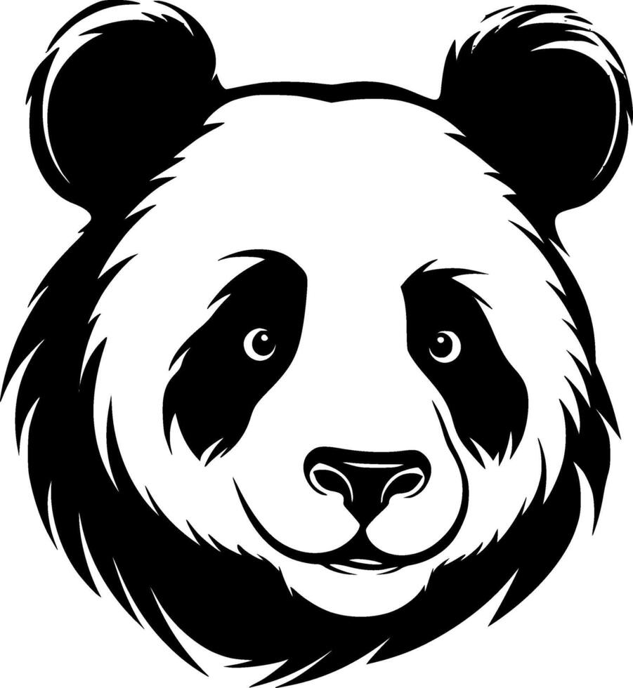 panda - negro y blanco aislado icono - vector ilustración