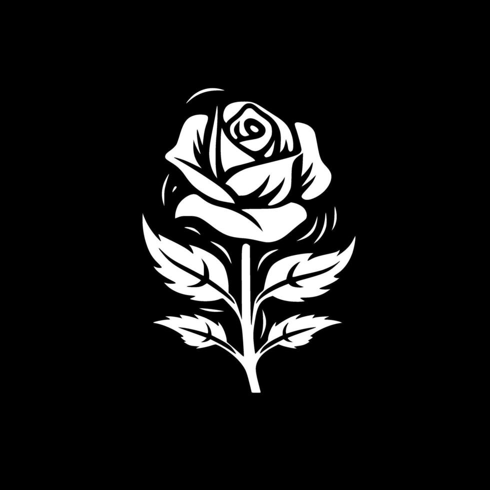 Rose, Black and White Vector illustration