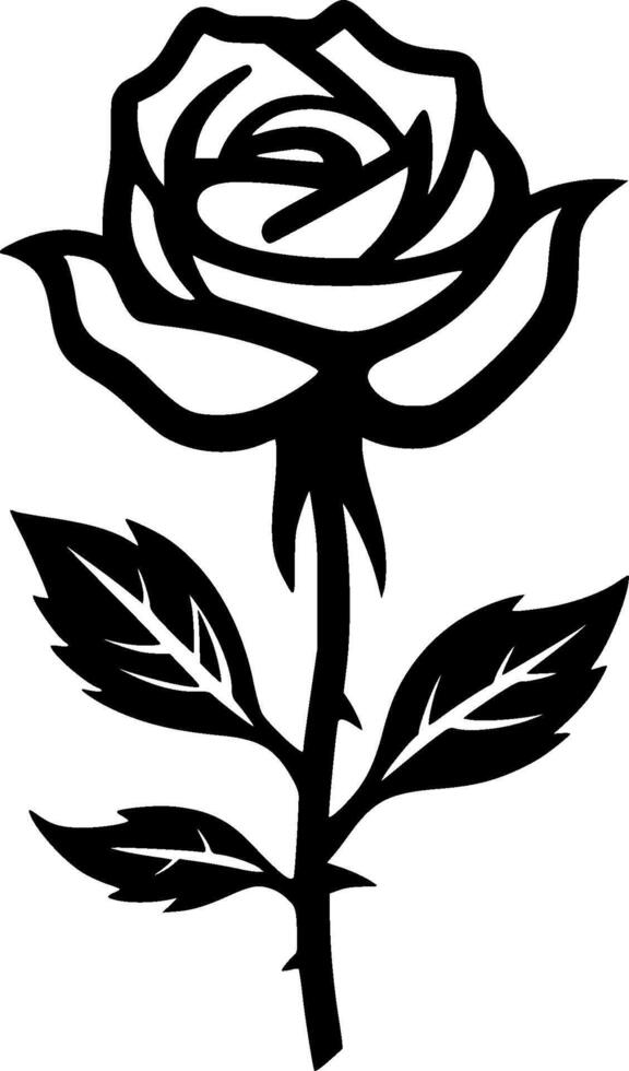 Rose, Black and White Vector illustration