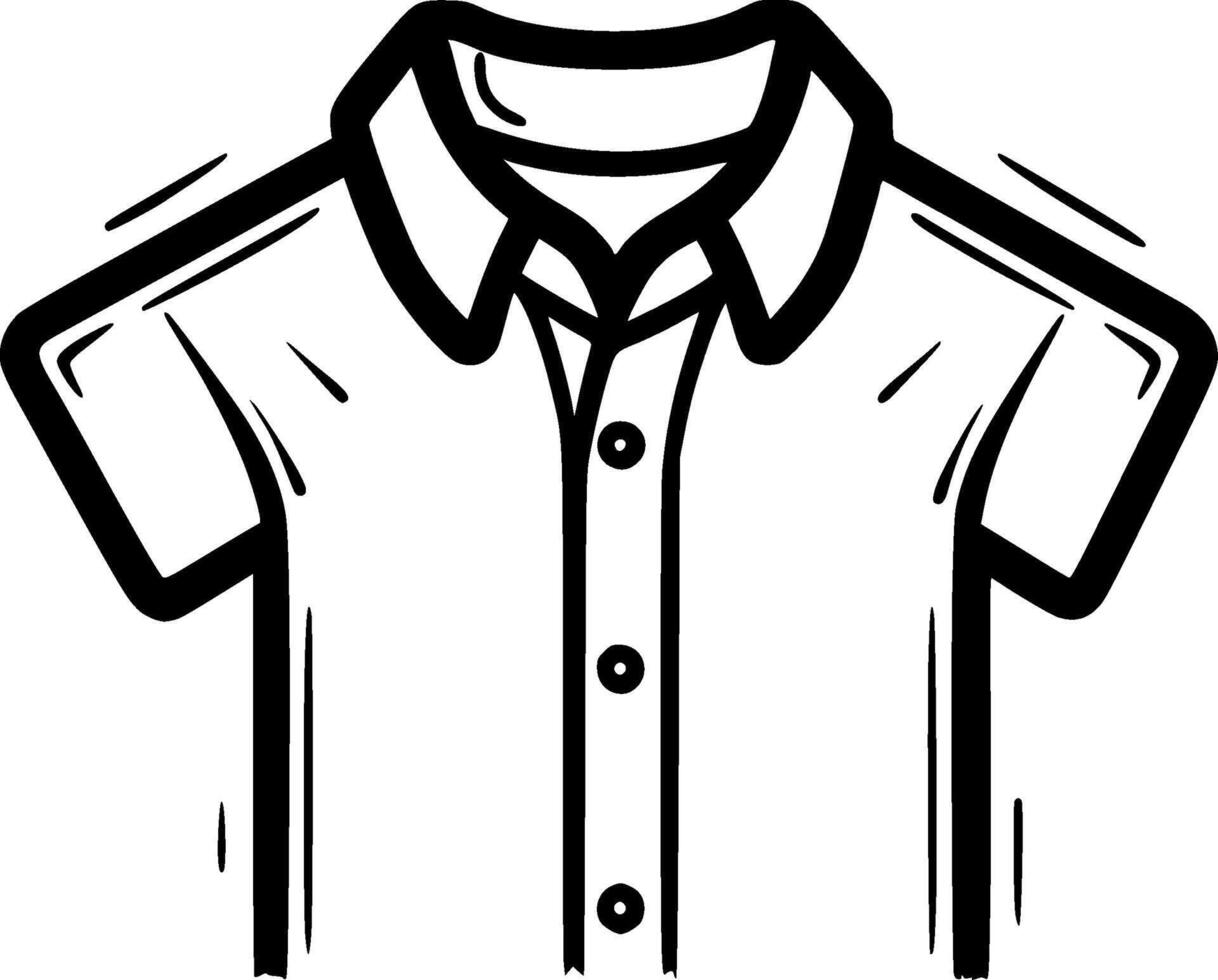 camisa - negro y blanco aislado icono - vector ilustración