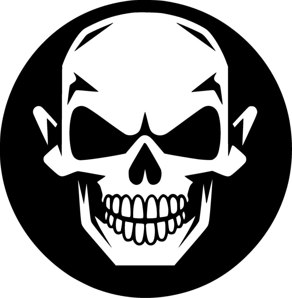 Skull - Black and White Isolated Icon - Vector illustration