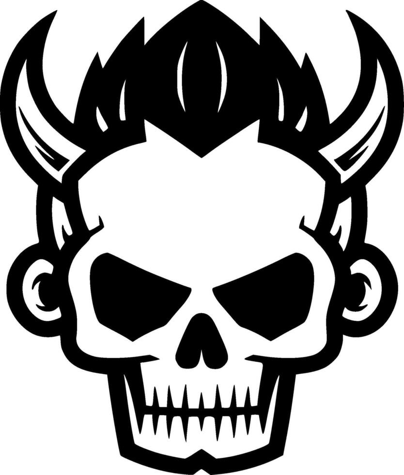 Skull, Black and White Vector illustration