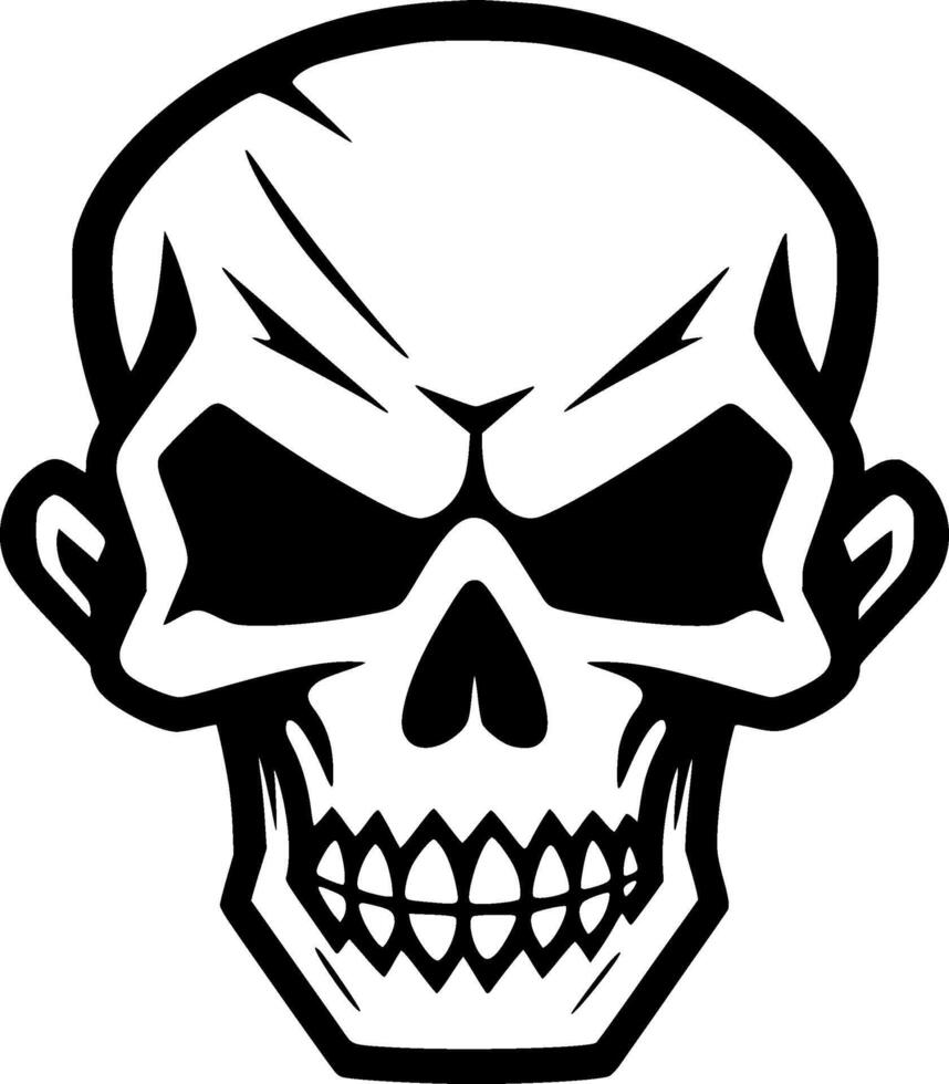 Skull, Black and White Vector illustration