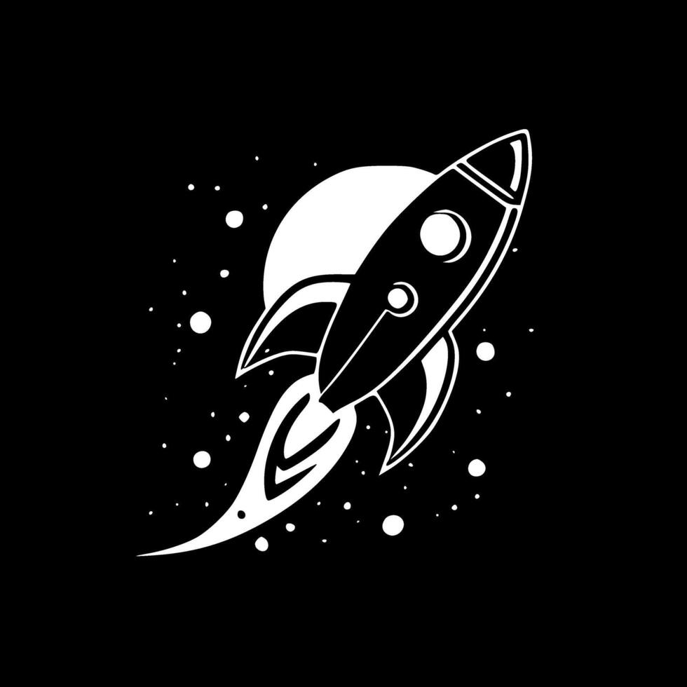 Space - Black and White Isolated Icon - Vector illustration