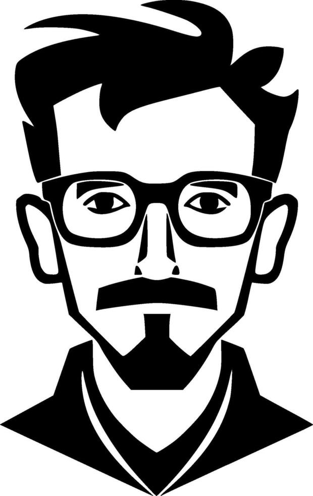 Teacher, Black and White Vector illustration