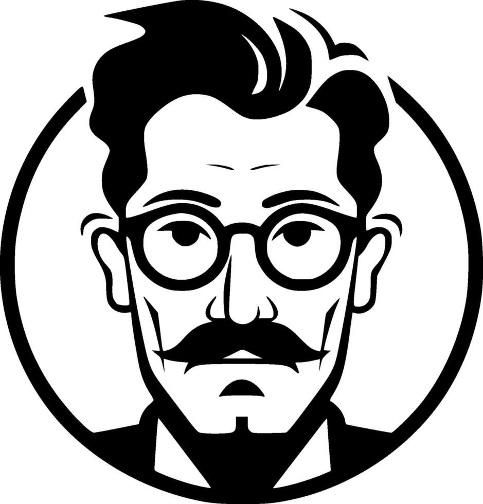 profesor - negro y blanco aislado icono - vector ilustración