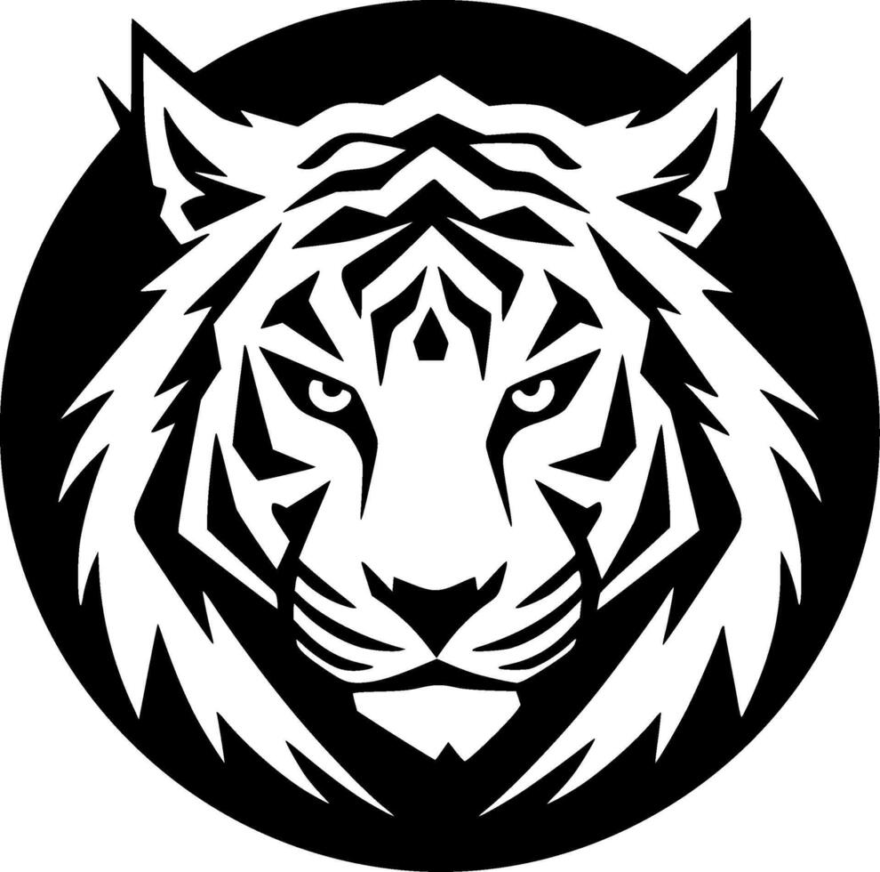 Tigre - minimalista y plano logo - vector ilustración