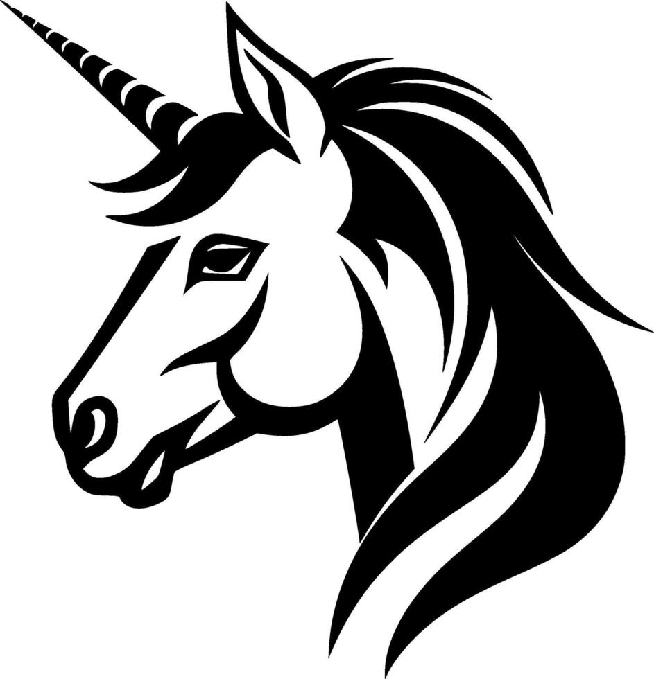 unicornio - minimalista y plano logo - vector ilustración