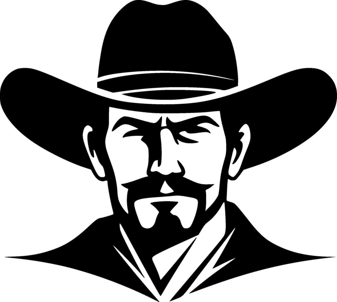 Western, Black and White Vector illustration