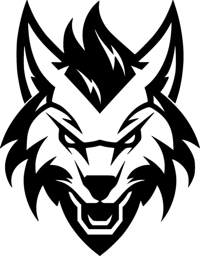 Wolf, Black and White Vector illustration