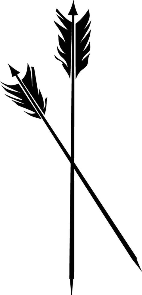 AI generated Silhouette single line arrow black color only vector
