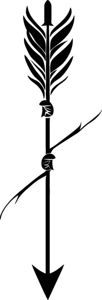 AI generated Silhouette single line arrow black color only vector