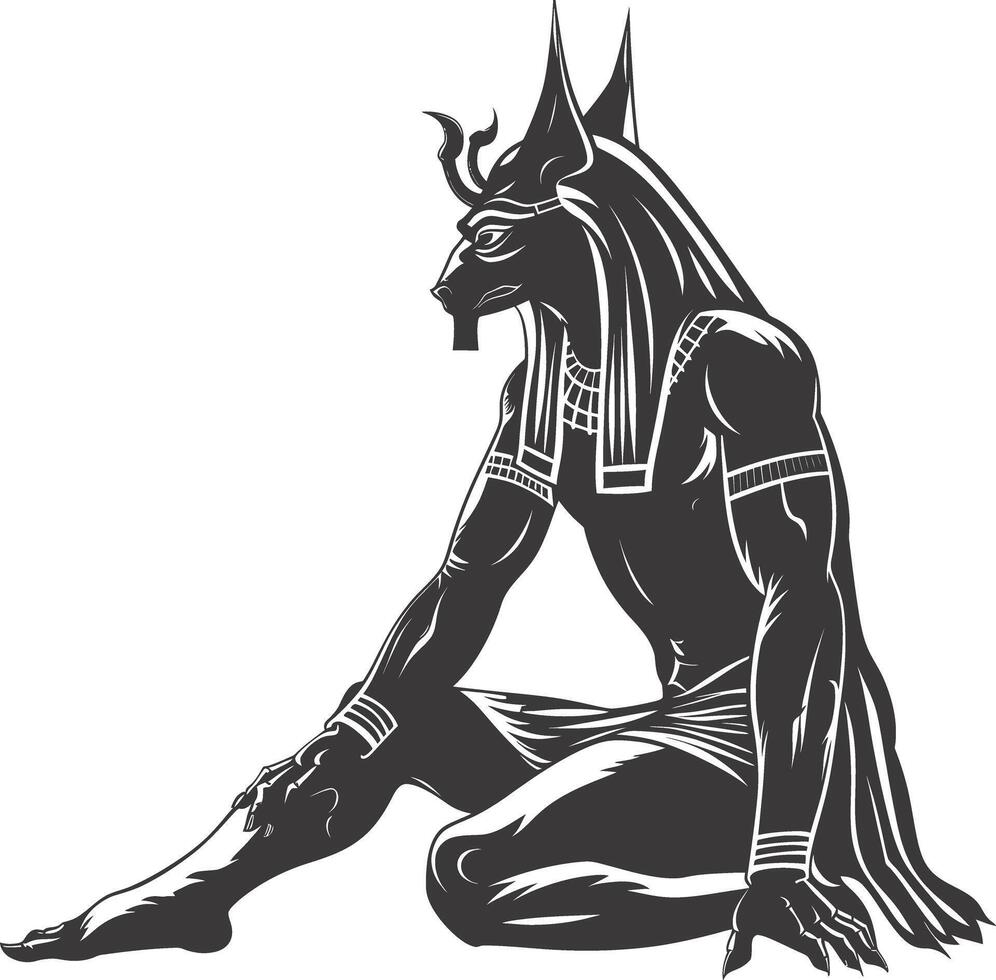 ai generado silueta spinx el Egipto mítico criatura negro color solamente lleno cuerpo vector