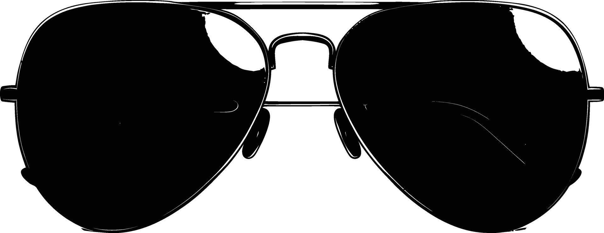 AI generated Silhouette sunglasses black color only vector
