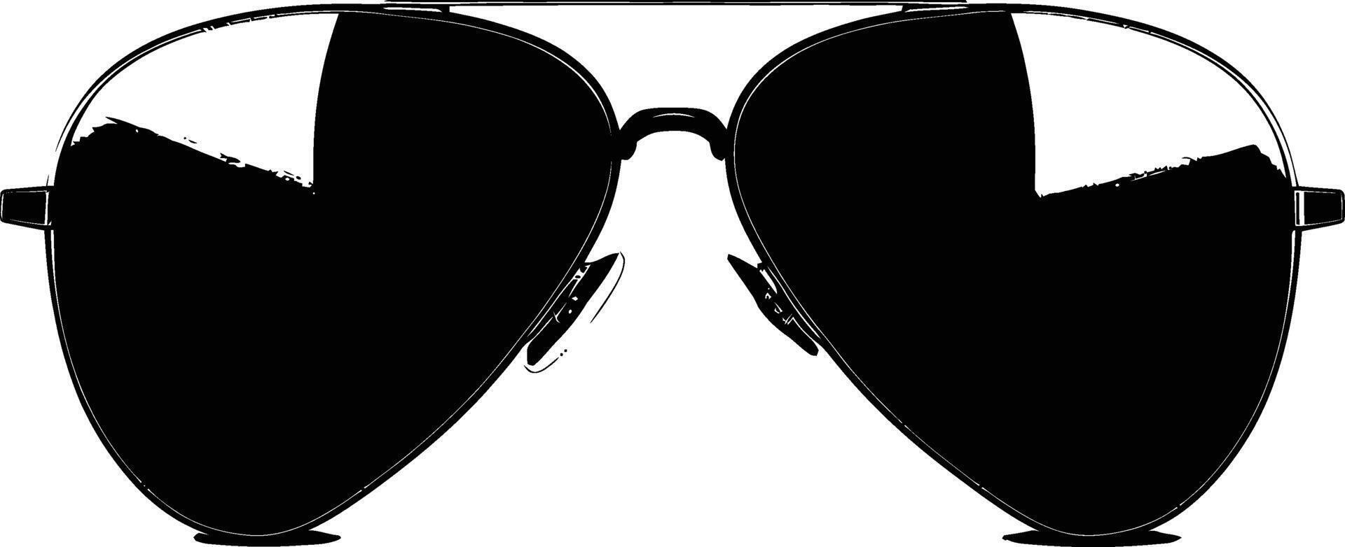 AI generated Silhouette sunglasses black color only vector