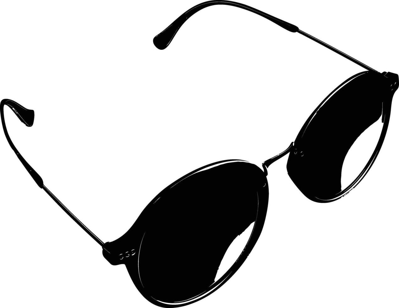 ai generado silueta Gafas de sol negro color solamente vector