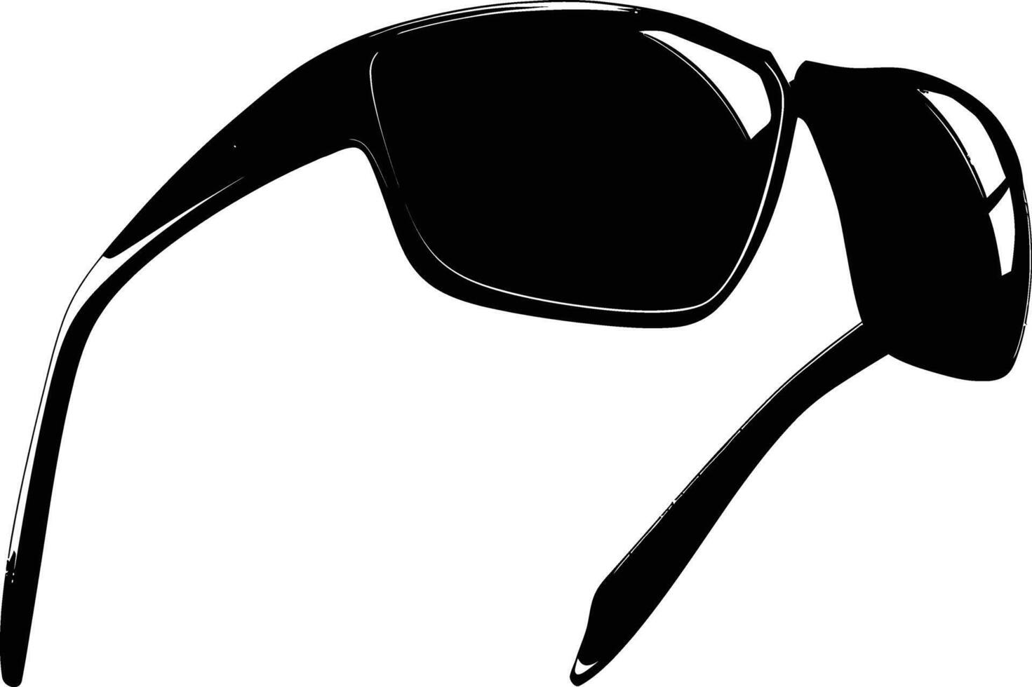 AI generated Silhouette sunglasses black color only vector