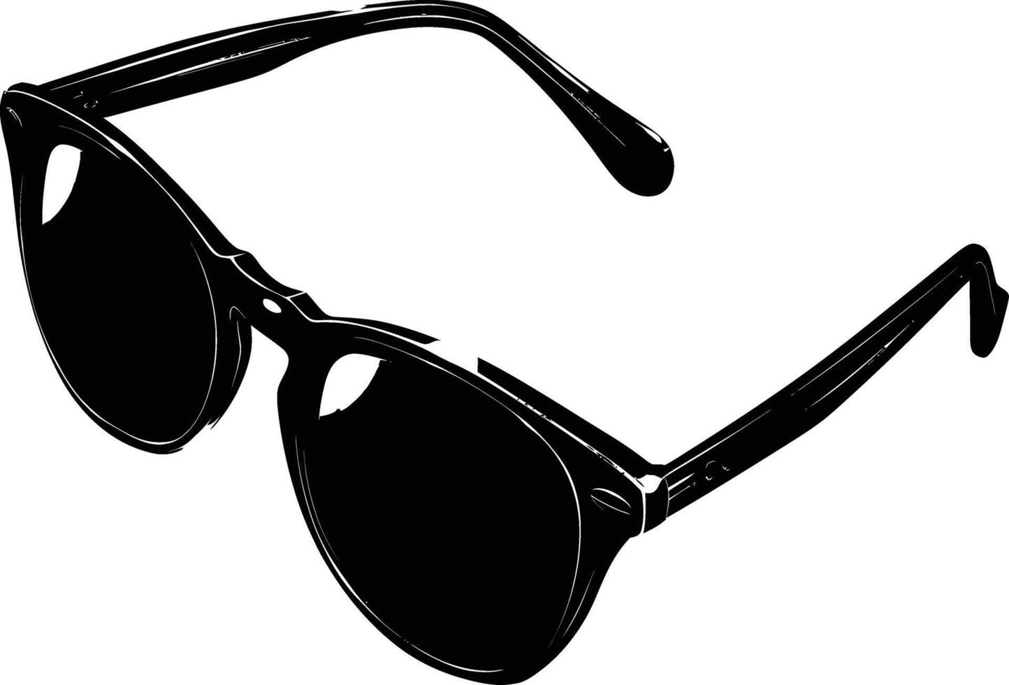 AI generated Silhouette sunglasses black color only vector