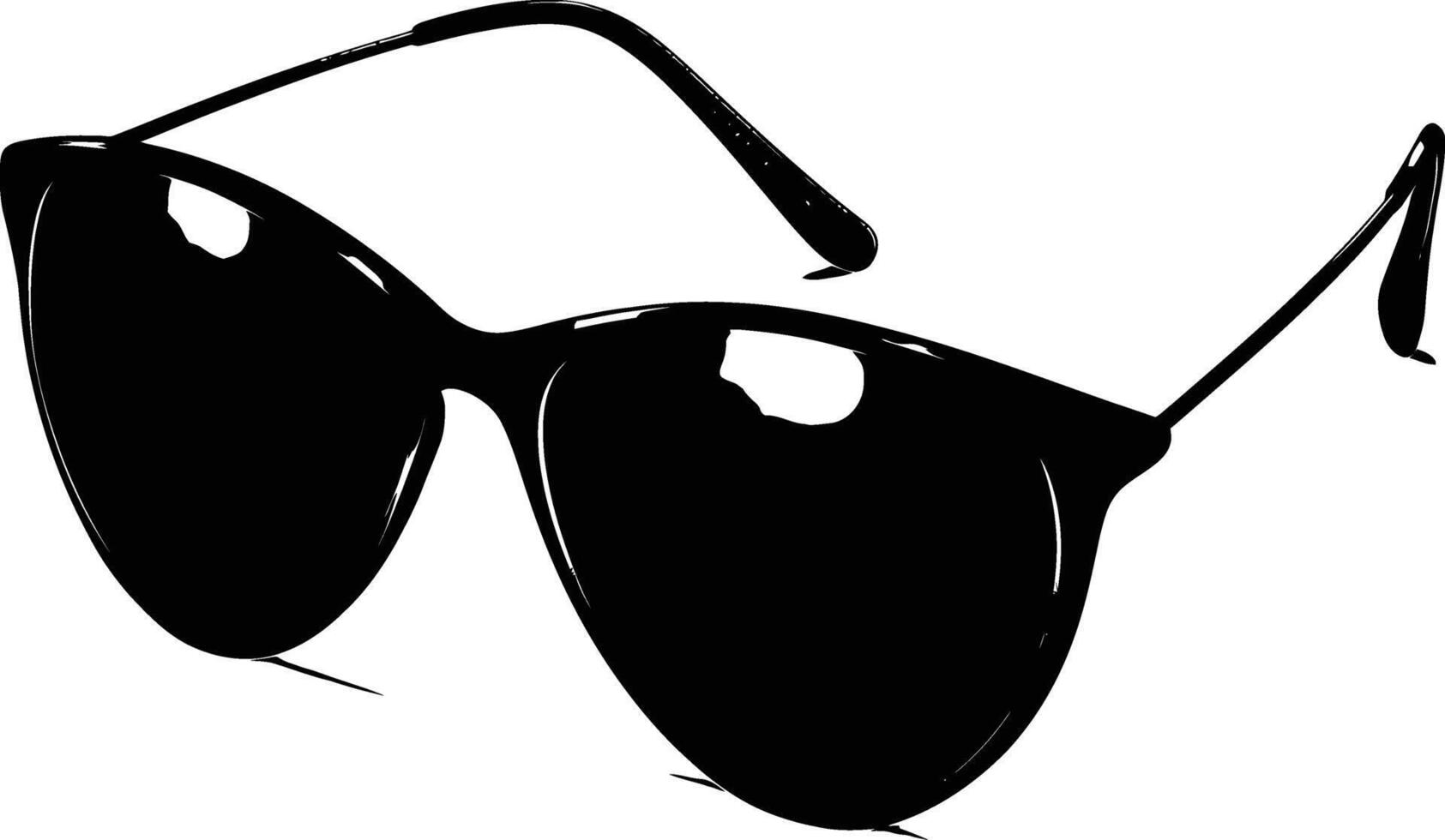 AI generated Silhouette sunglasses black color only vector