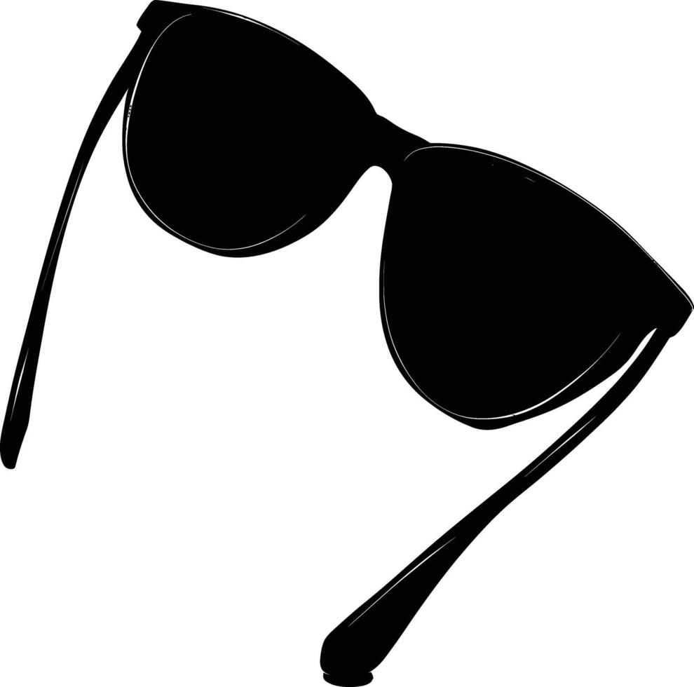 AI generated Silhouette sunglasses black color only vector