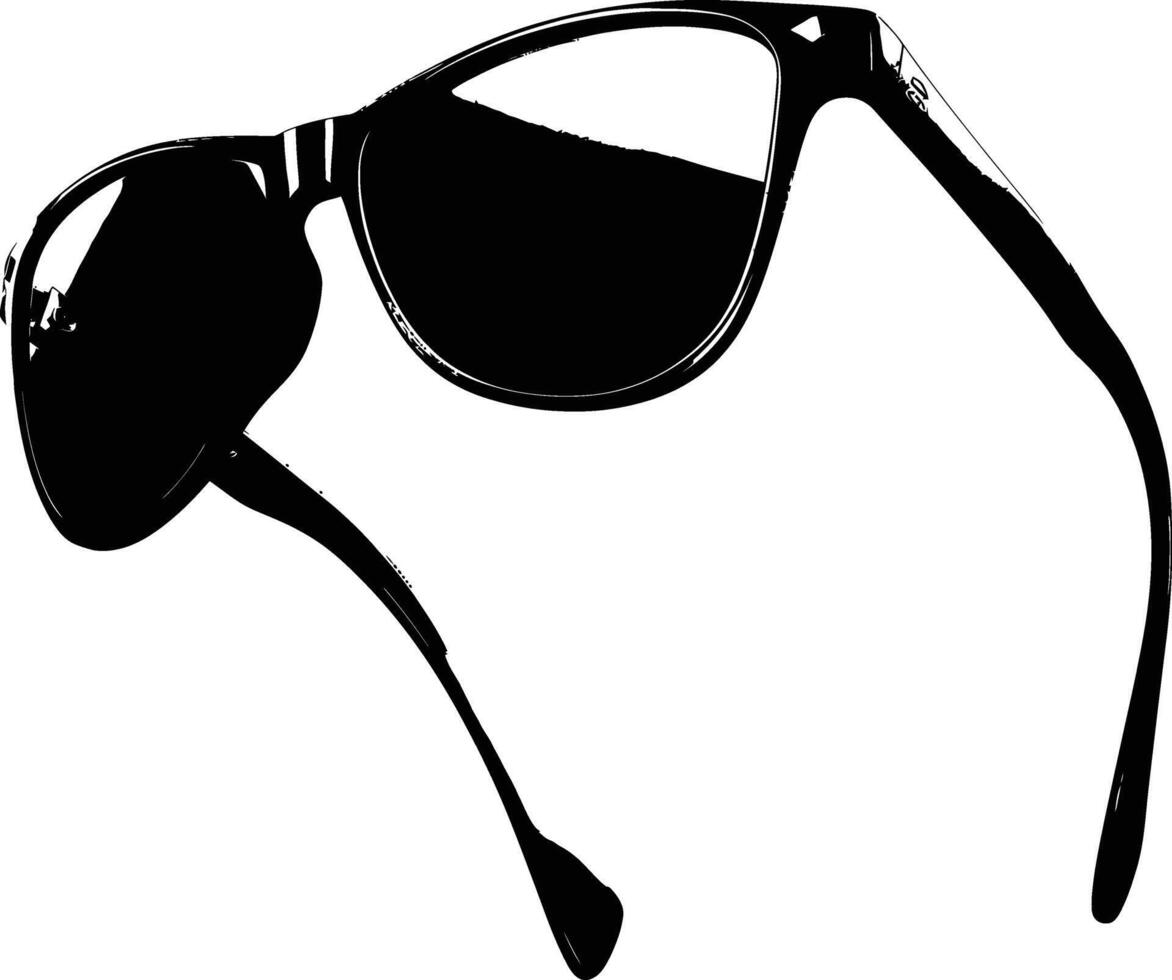 AI generated Silhouette sunglasses black color only vector