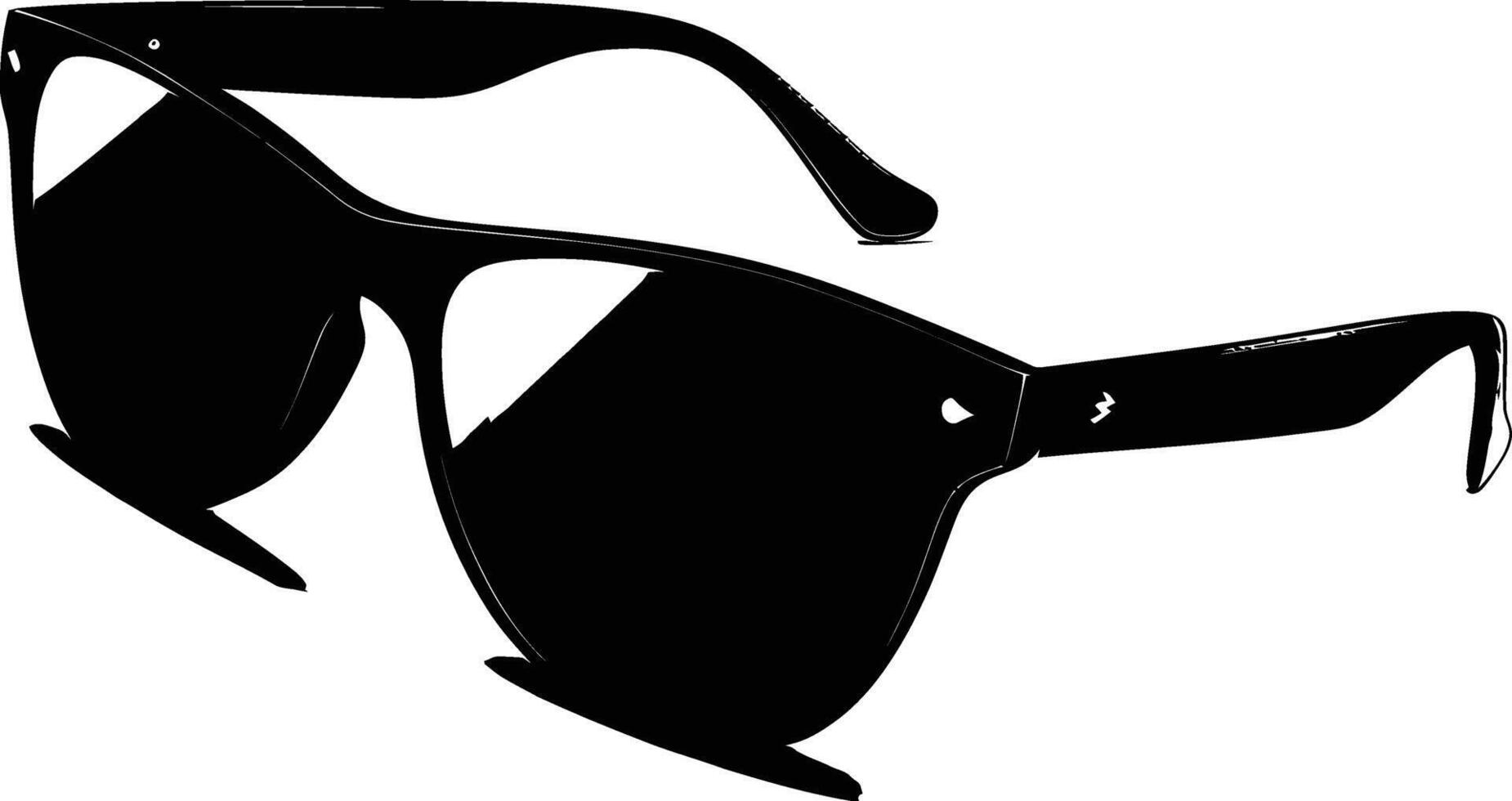 ai generado silueta Gafas de sol negro color solamente vector