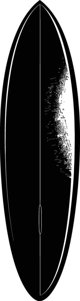 AI generated Silhouette surfing board on the beach black color only vector