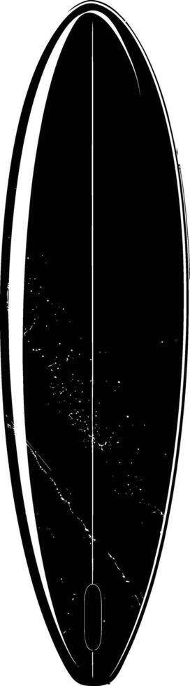 AI generated Silhouette surfing board on the beach black color only vector