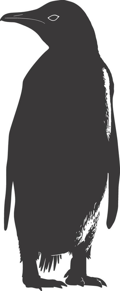 AI generated silhouette penguin black color only full body vector