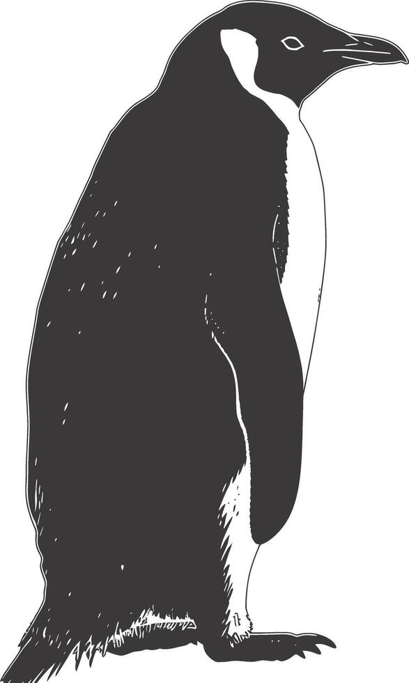ai generado silueta pingüino negro color solamente lleno cuerpo vector