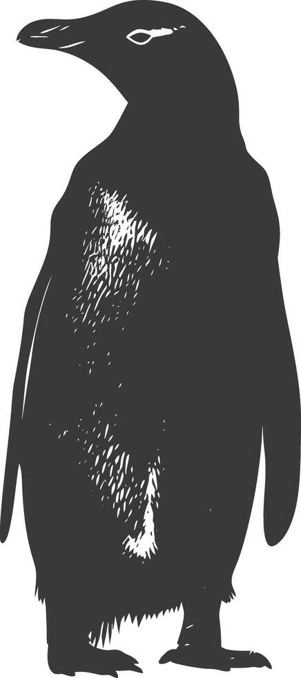 AI generated silhouette penguin black color only full body vector