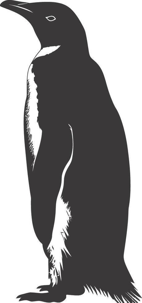 AI generated silhouette penguin black color only full body vector