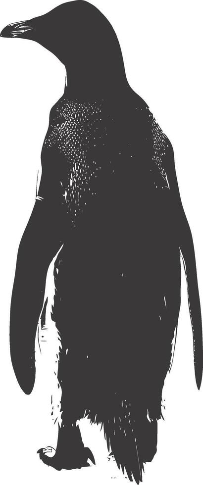 AI generated silhouette penguin black color only full body vector