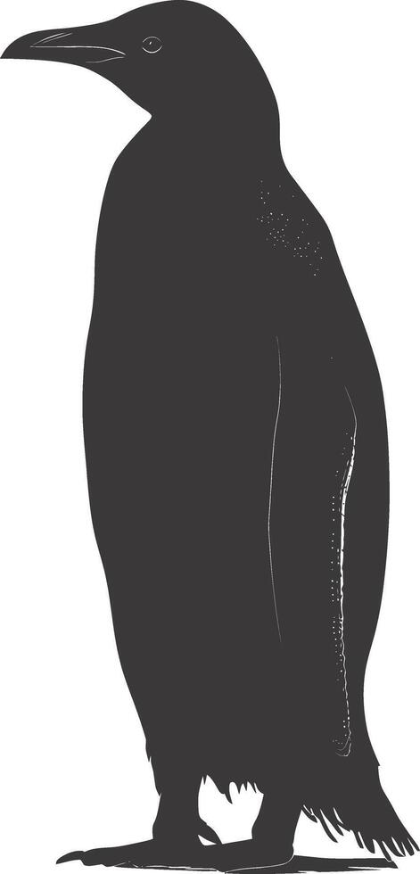 AI generated silhouette penguin black color only full body vector