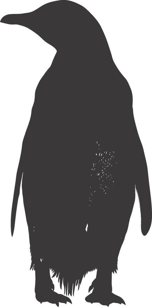 AI generated silhouette penguin black color only full body vector