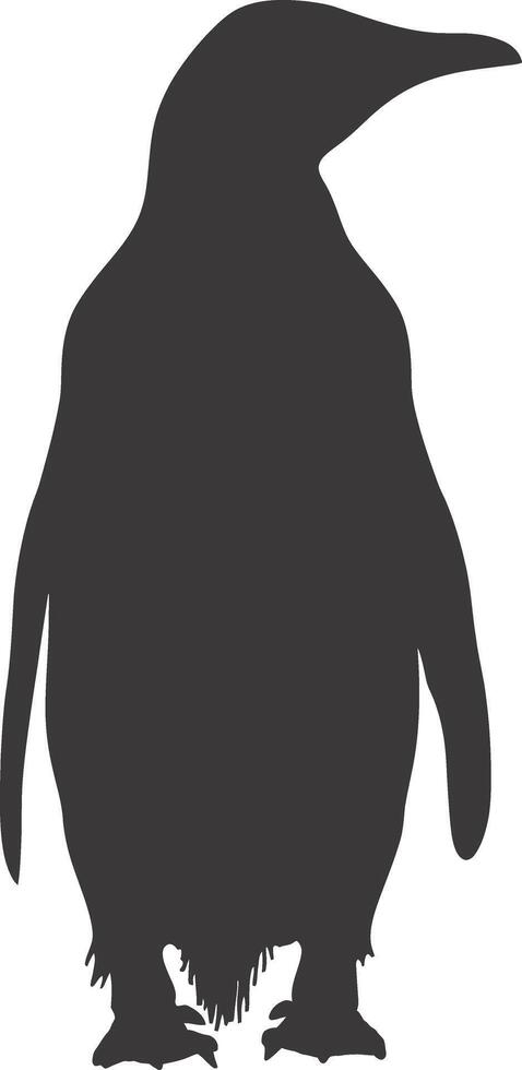 AI generated silhouette penguin black color only full body vector