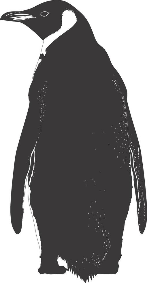 AI generated silhouette penguin black color only full body vector